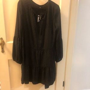 Never worn black, polka dot boho chic dress